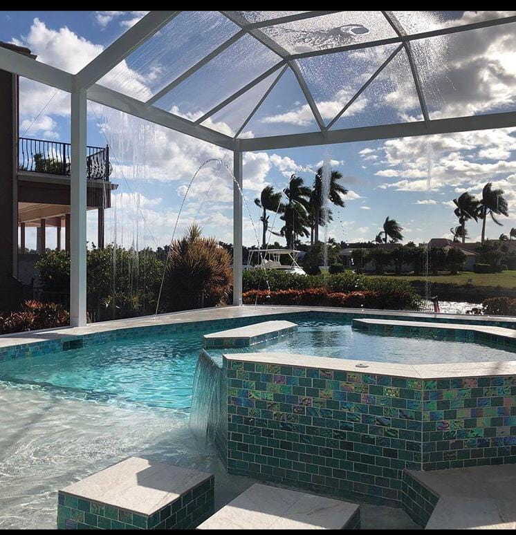 Nautical Aquamarine Glass Pool Tile
