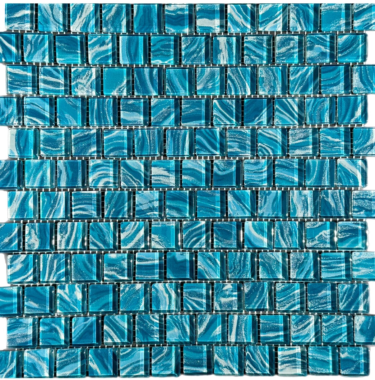 High Tide Teal 1x1 Glass Tile
