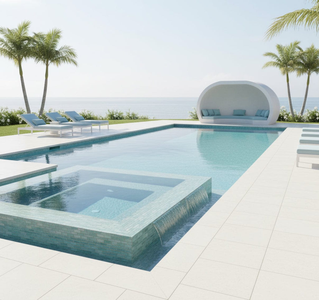 Bahamas Aqua Linear Glass Tile - Tiles and Deco