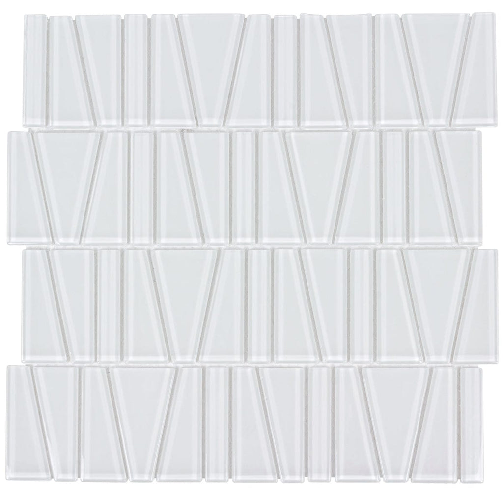 Fringe Splash White Glass Tile