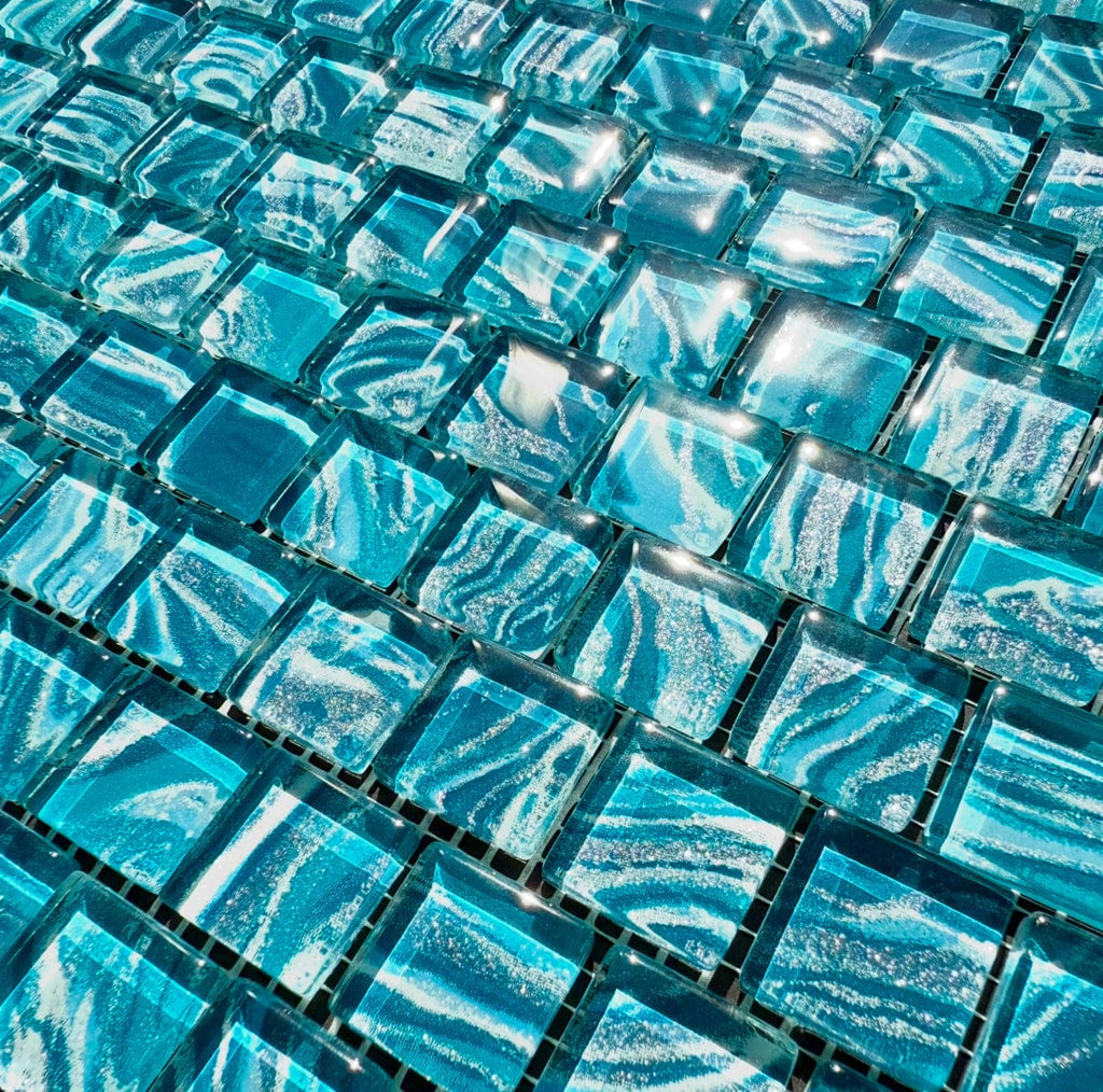High Tide Teal 1x1 Glass Tile