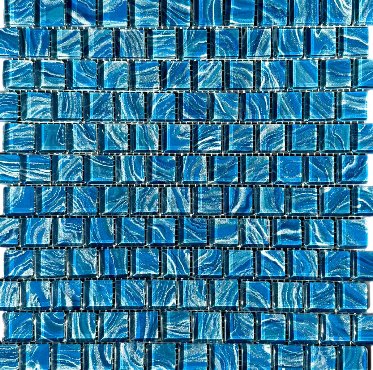 High Tide Navy 1x1 Glass Tile