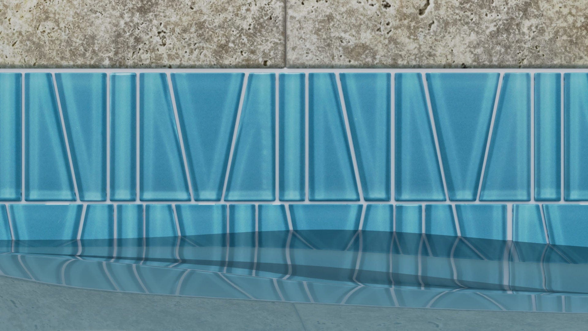 Fringe Aqua Sea Glass Tile