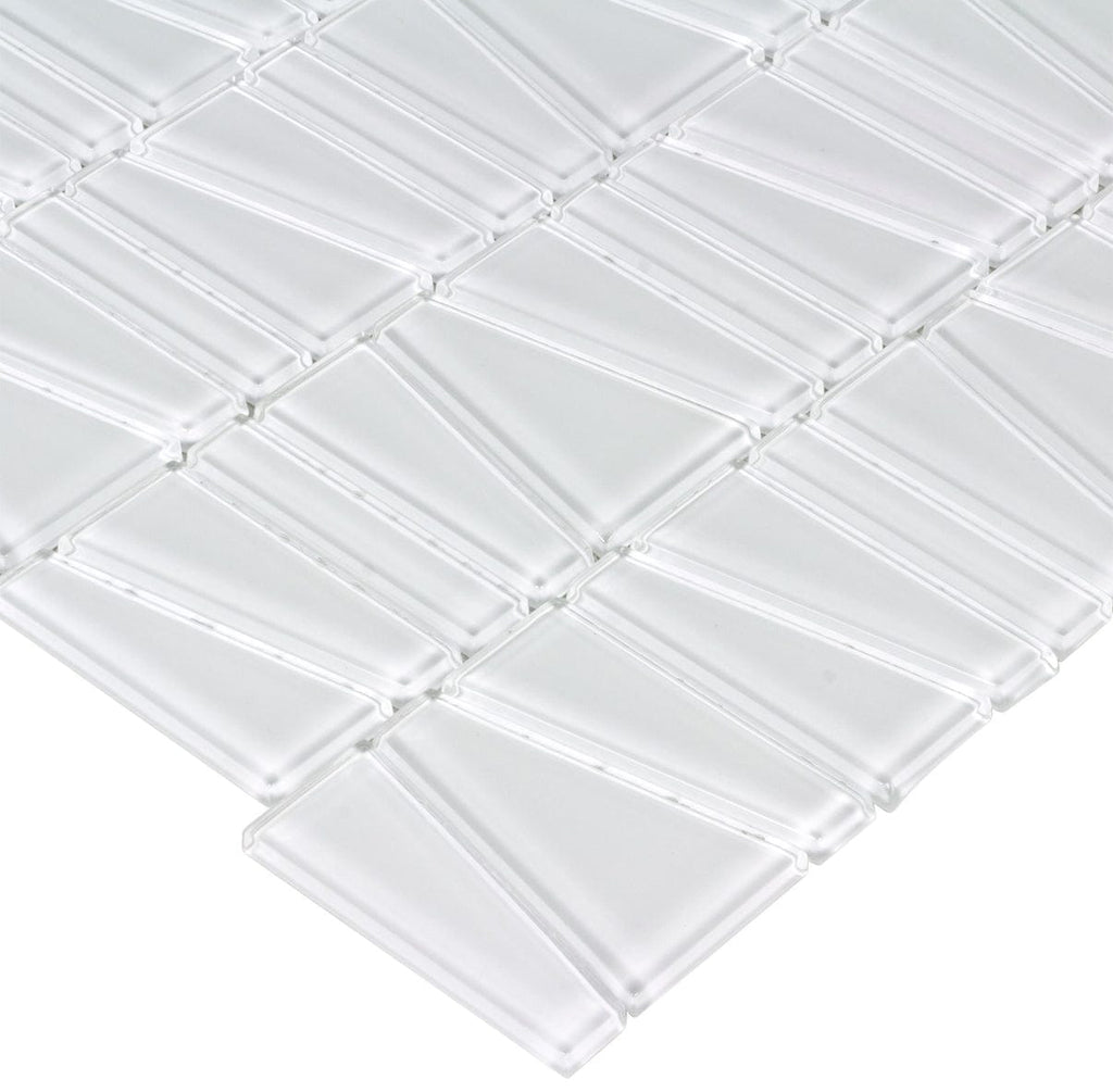 Fringe Splash White Glass Tile
