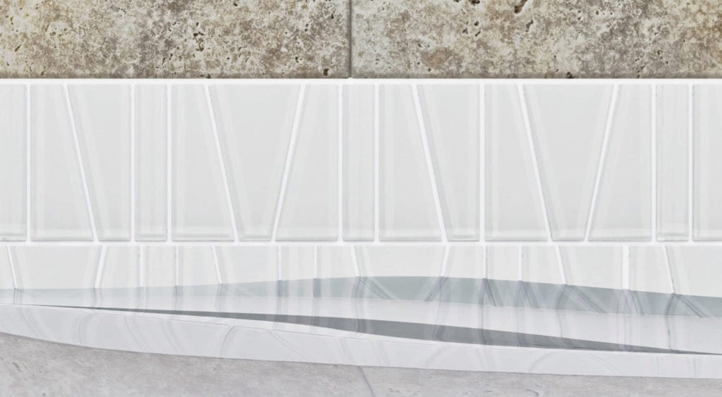 Fringe Splash White Glass Tile