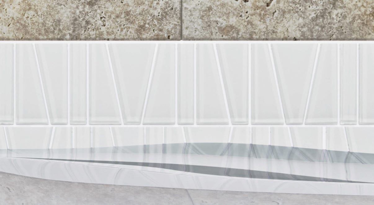 Fringe Splash White Glass Tile