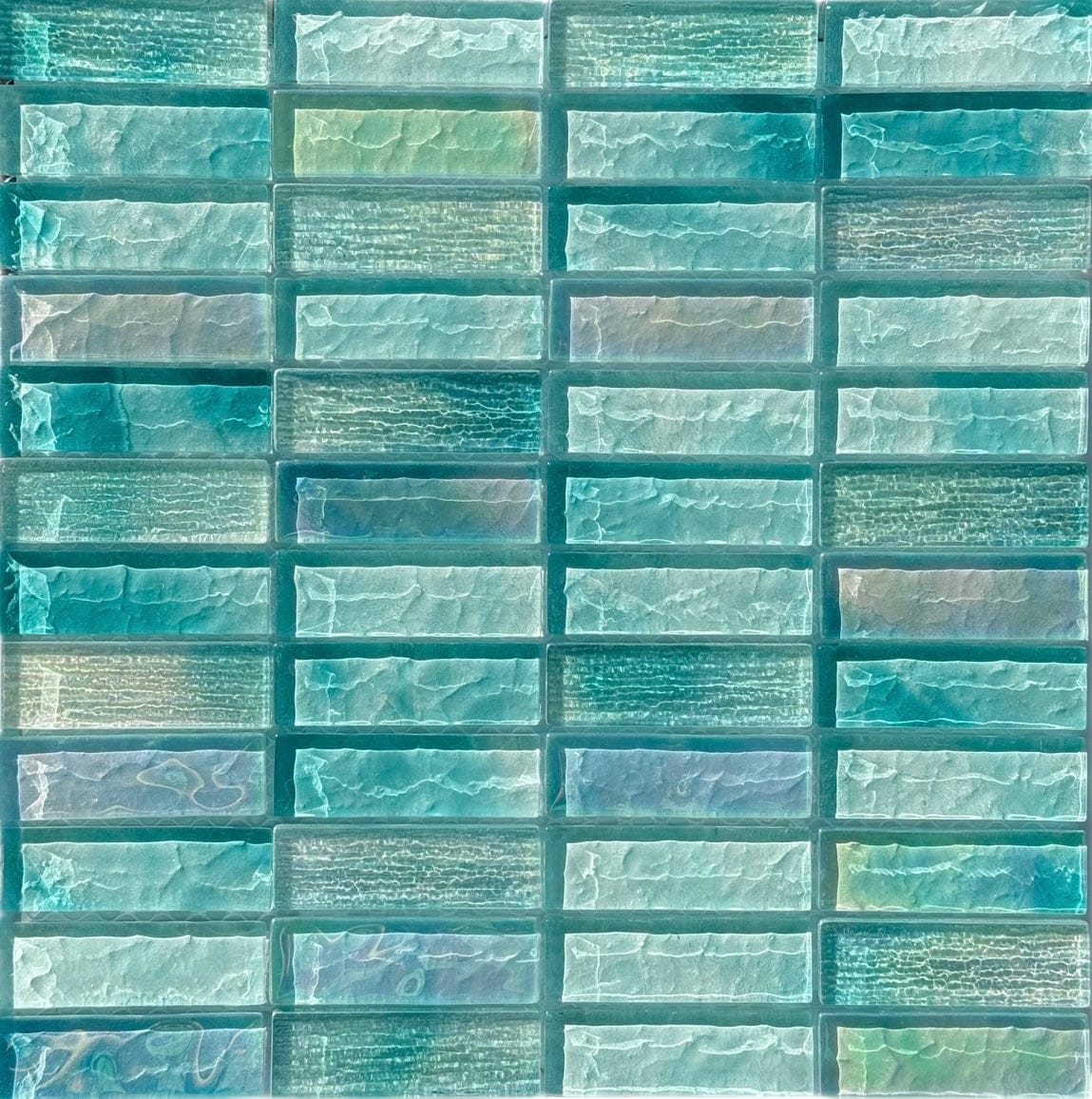 Bali Aqua 1x3 Glass Pool Tile