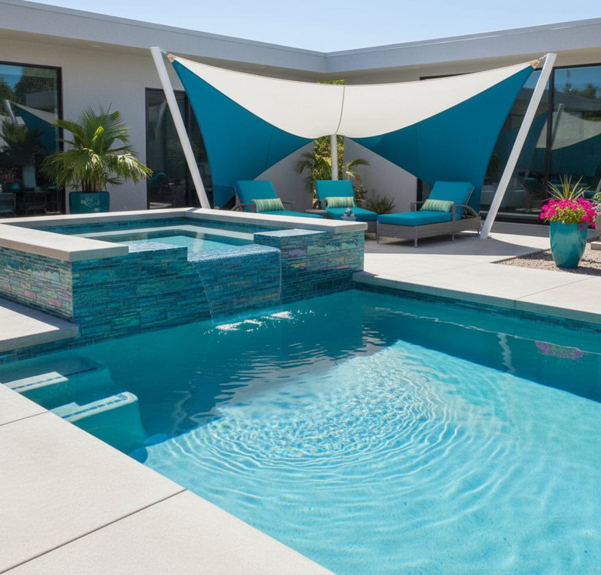 Nautical Turquoise Lineal Pool Tile