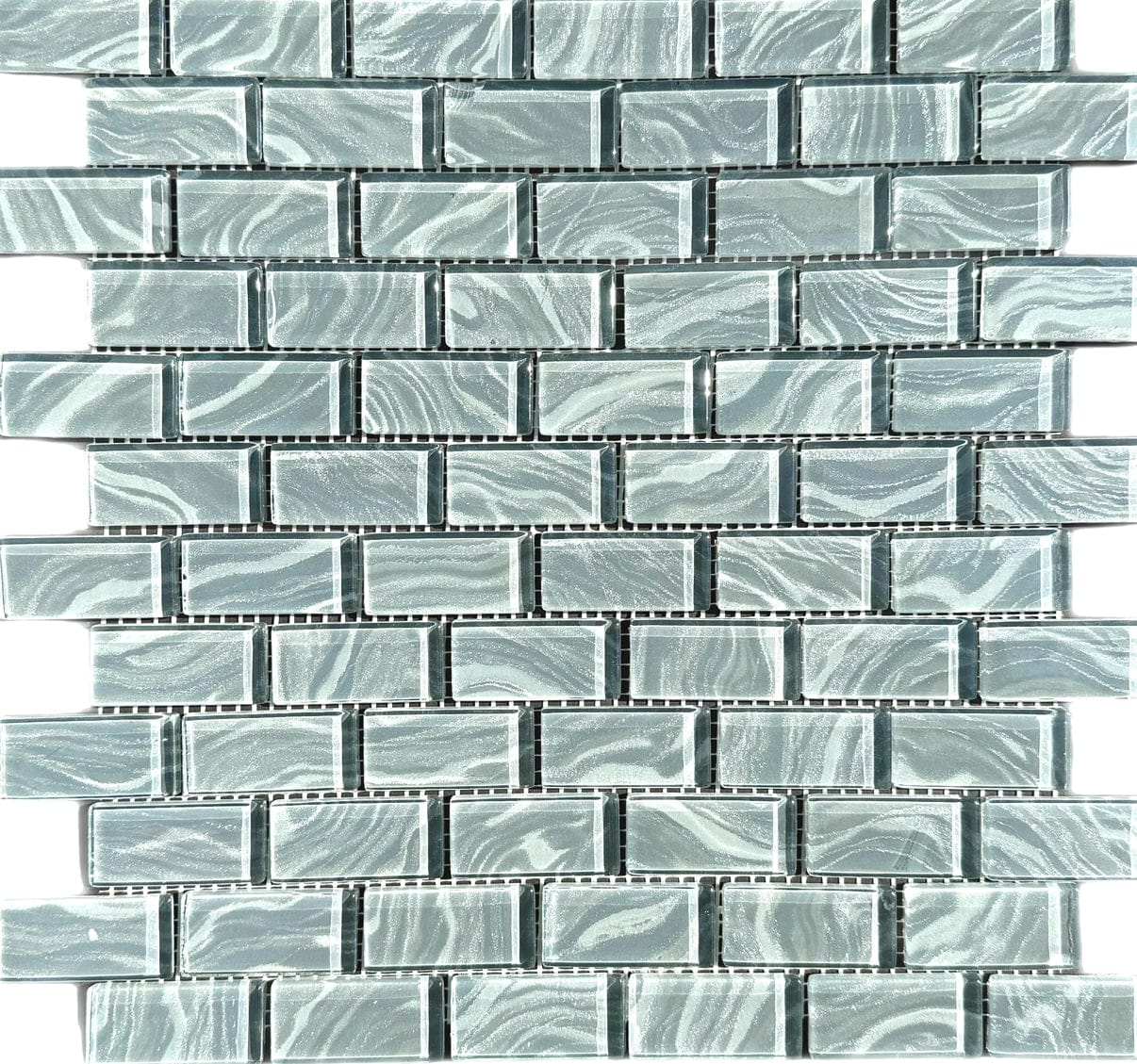 High Tide Grey 1x2 Glass Tile