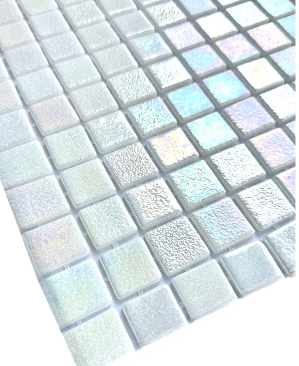 Iridescent White Pearl Pool Tile