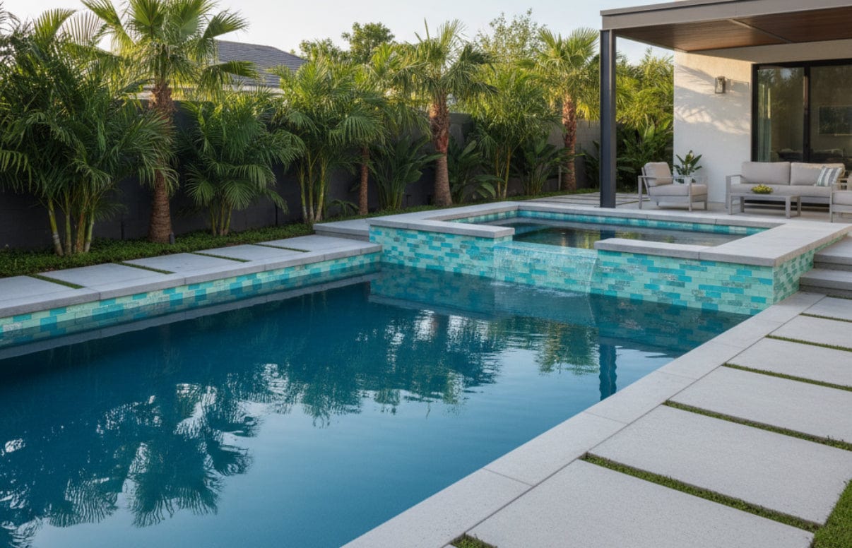 Bahamas Aqua 1X2 Classic Pool Tile - Tiles and Deco