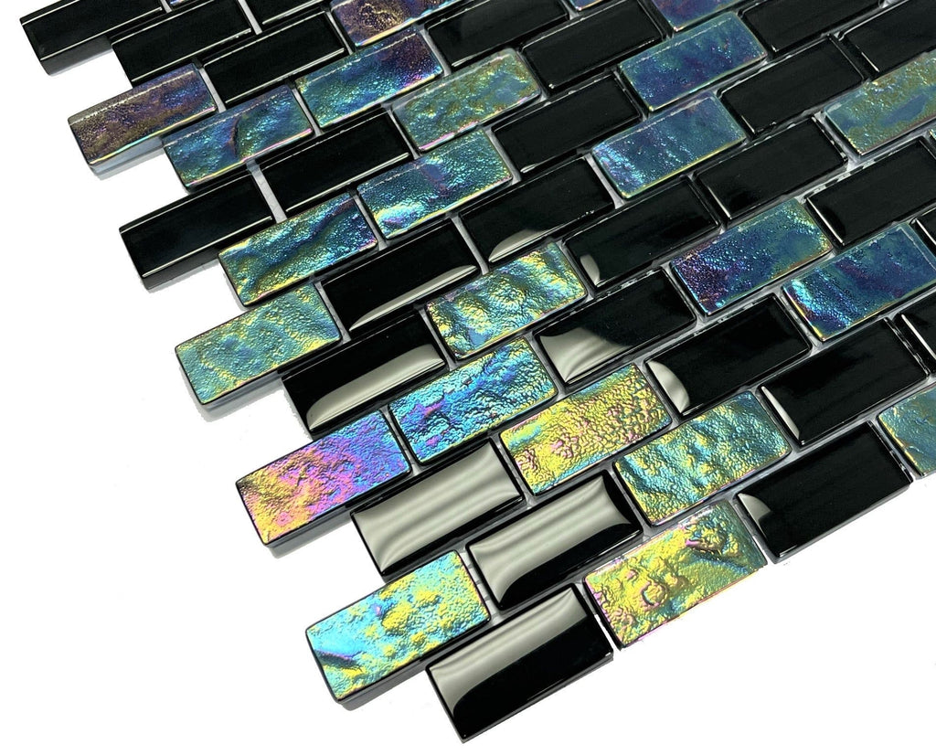 Equinox Black Pool Tile - 100% Glass
