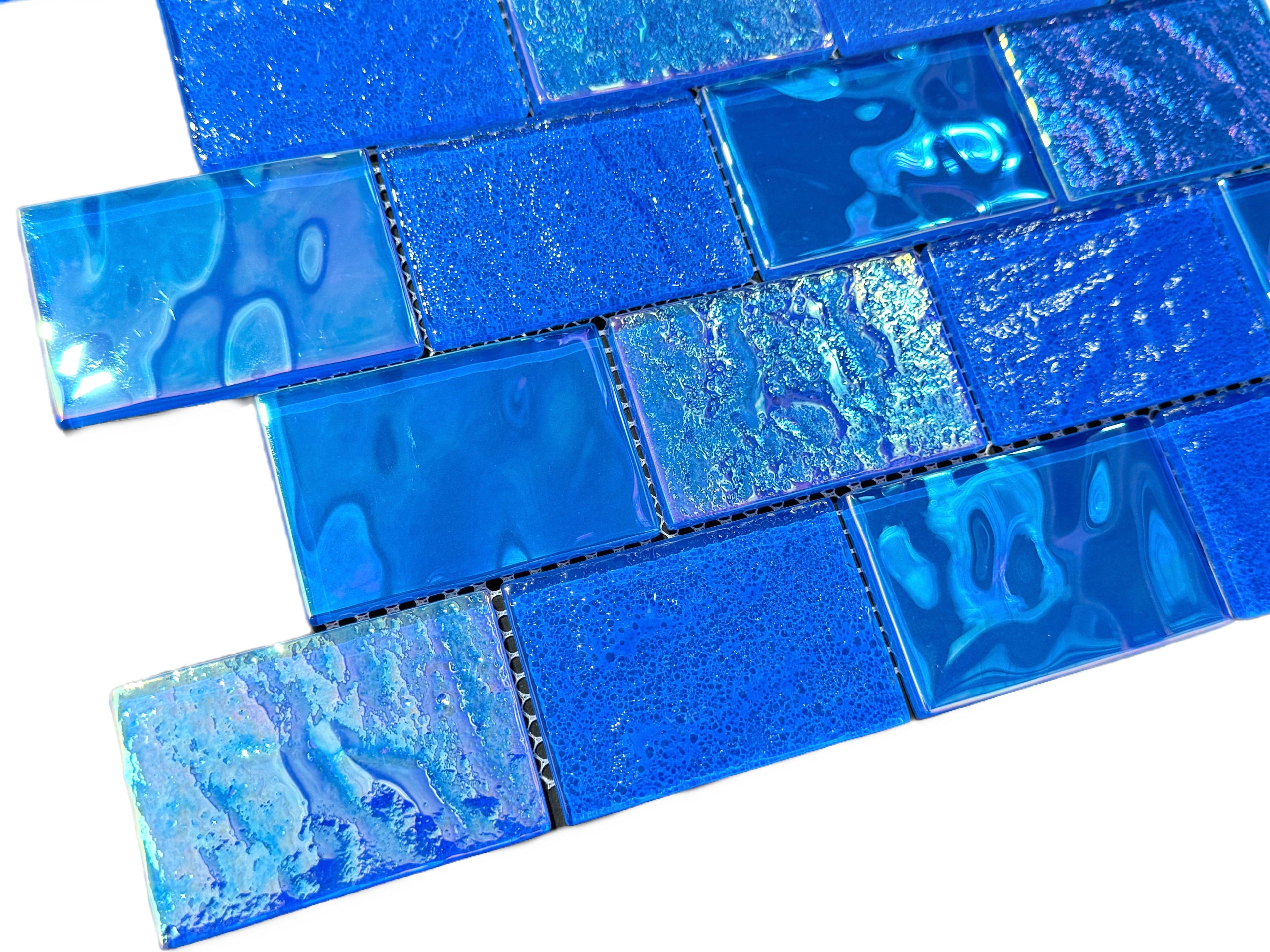 Nautical Pacific Blue Glass Pool Tile
