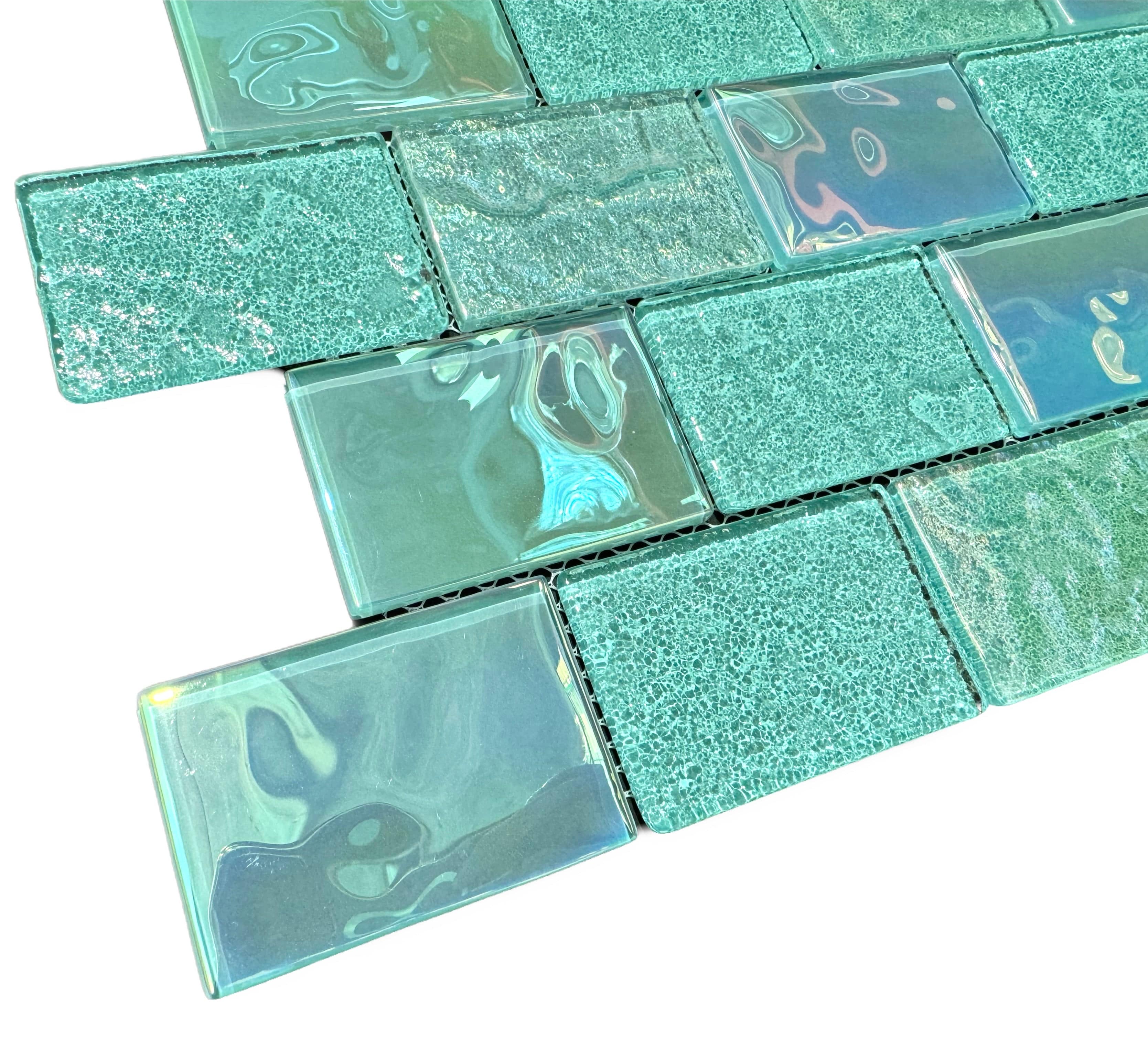 Nautical Aquamarine Glass Pool Tile
