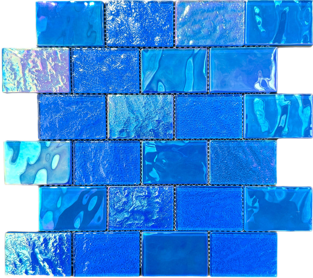 Nautical Pacific Blue Glass Pool Tile
