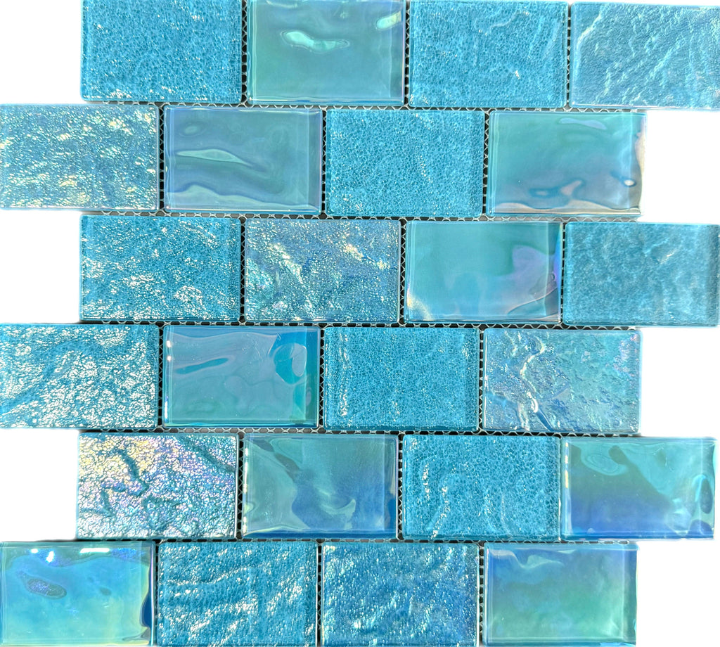 Nautical Sky Blue Glass Pool Tile
