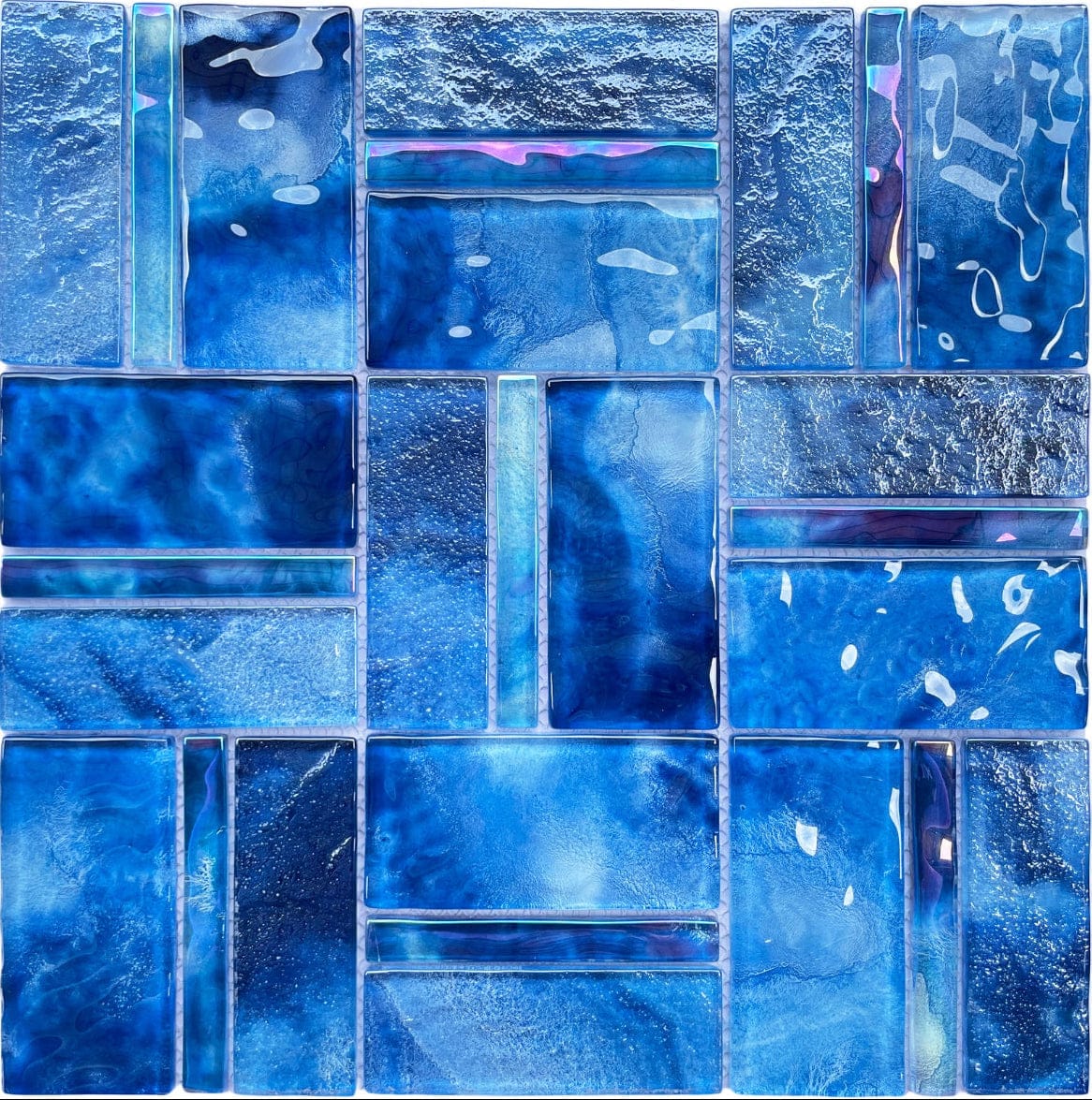 Santorini Turquoise Mix Glass Pool Tile