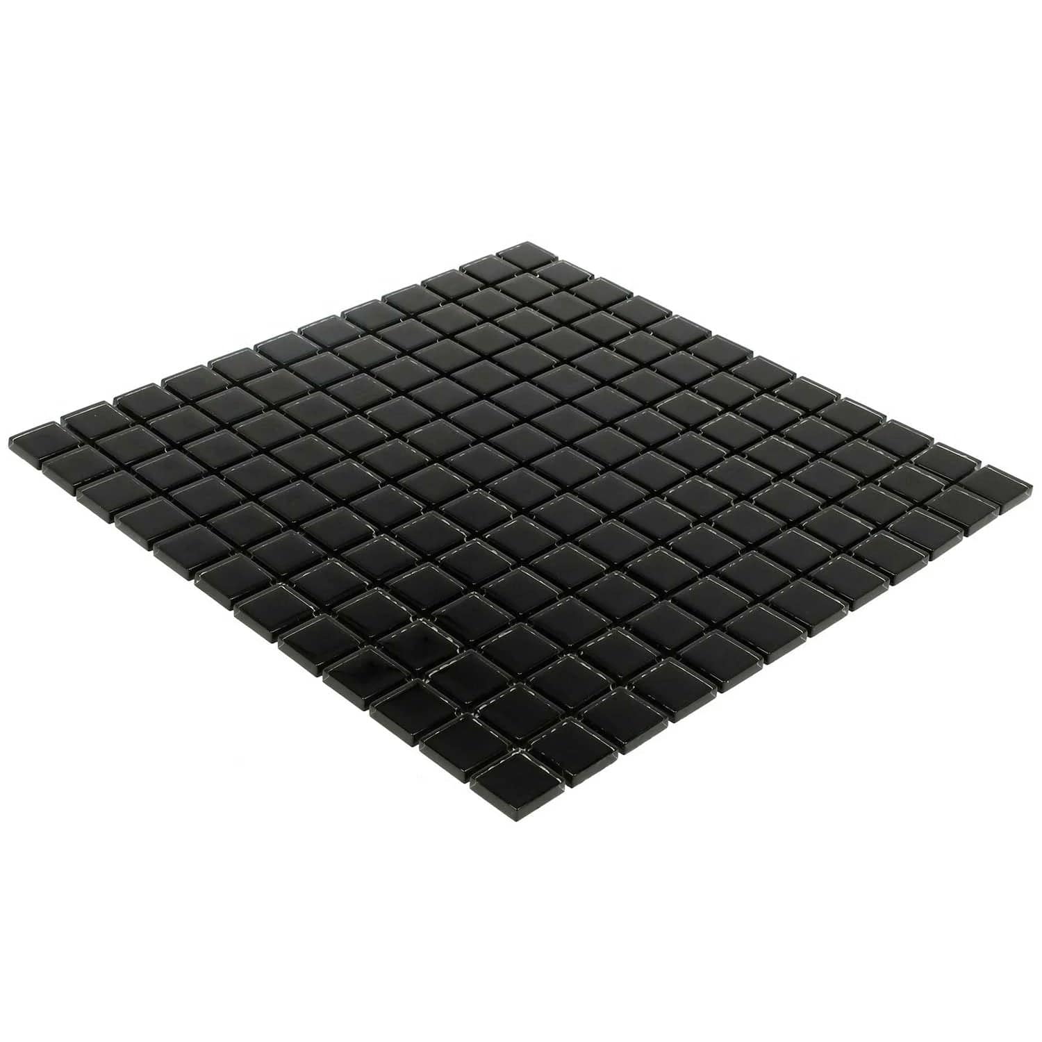 Solid Black 1x1 Glass Tile