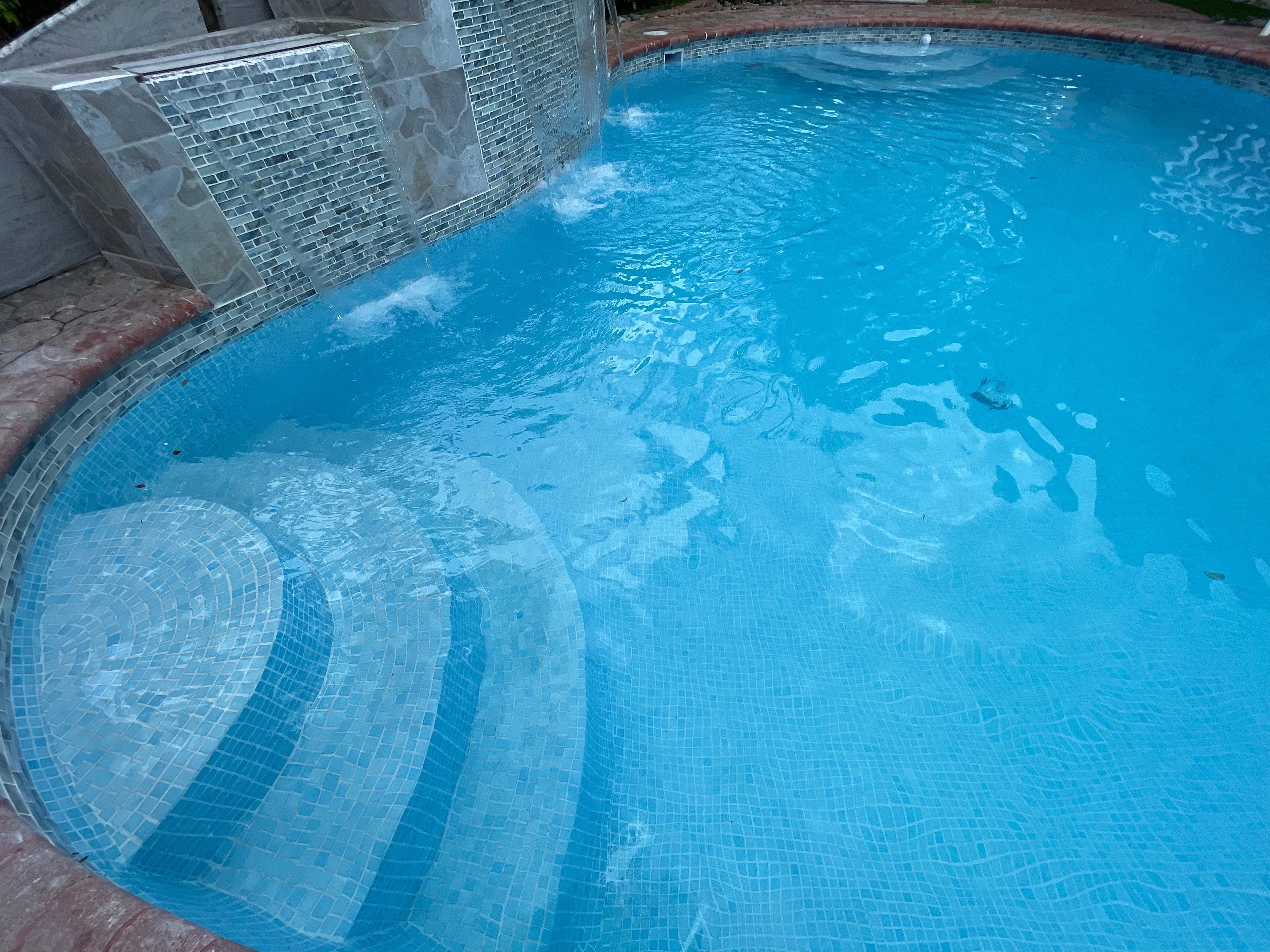 Foggy Nieblas Celestial Blue Pool Tile - Tiles and Deco