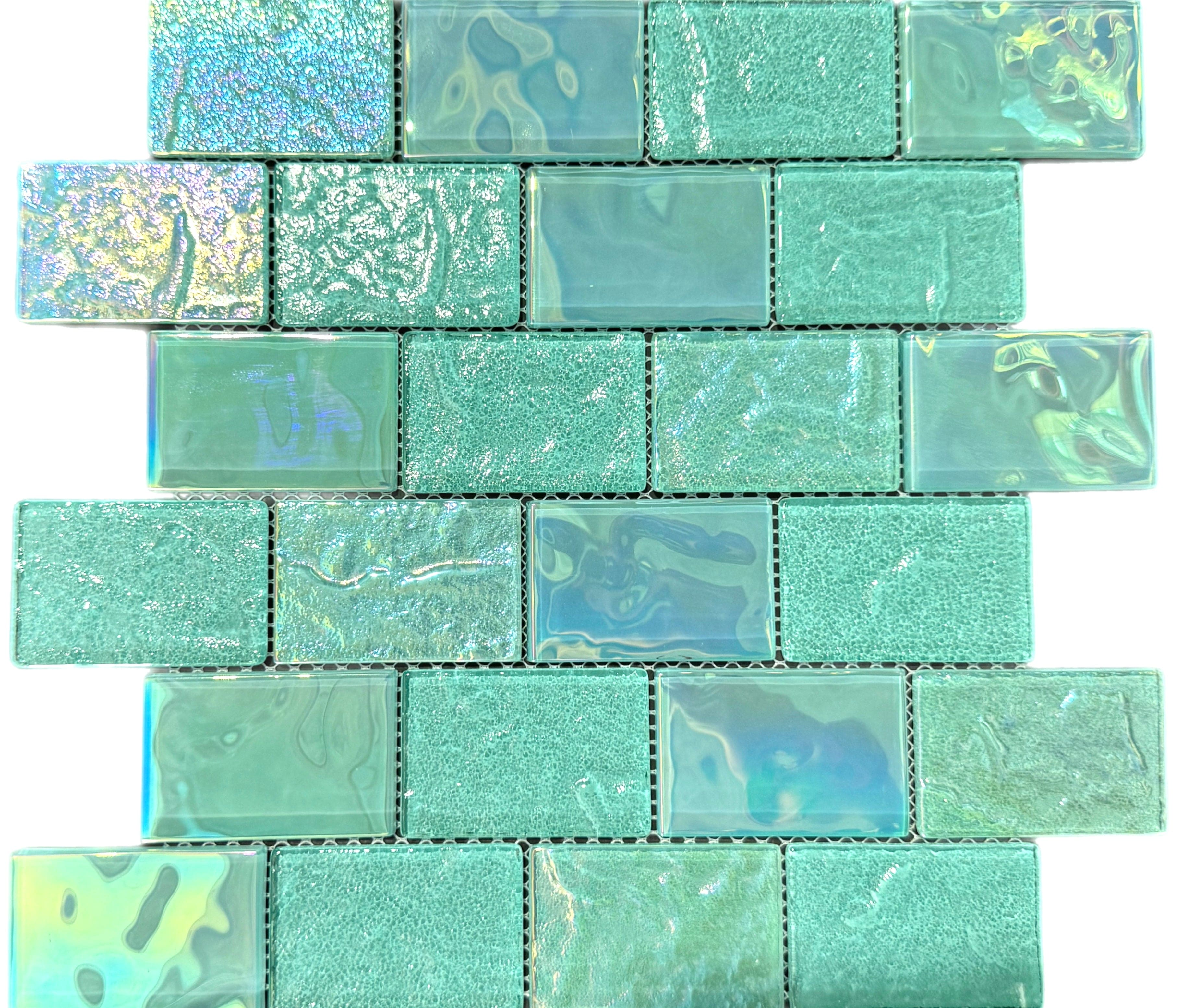 Nautical Aquamarine Glass Pool Tile
